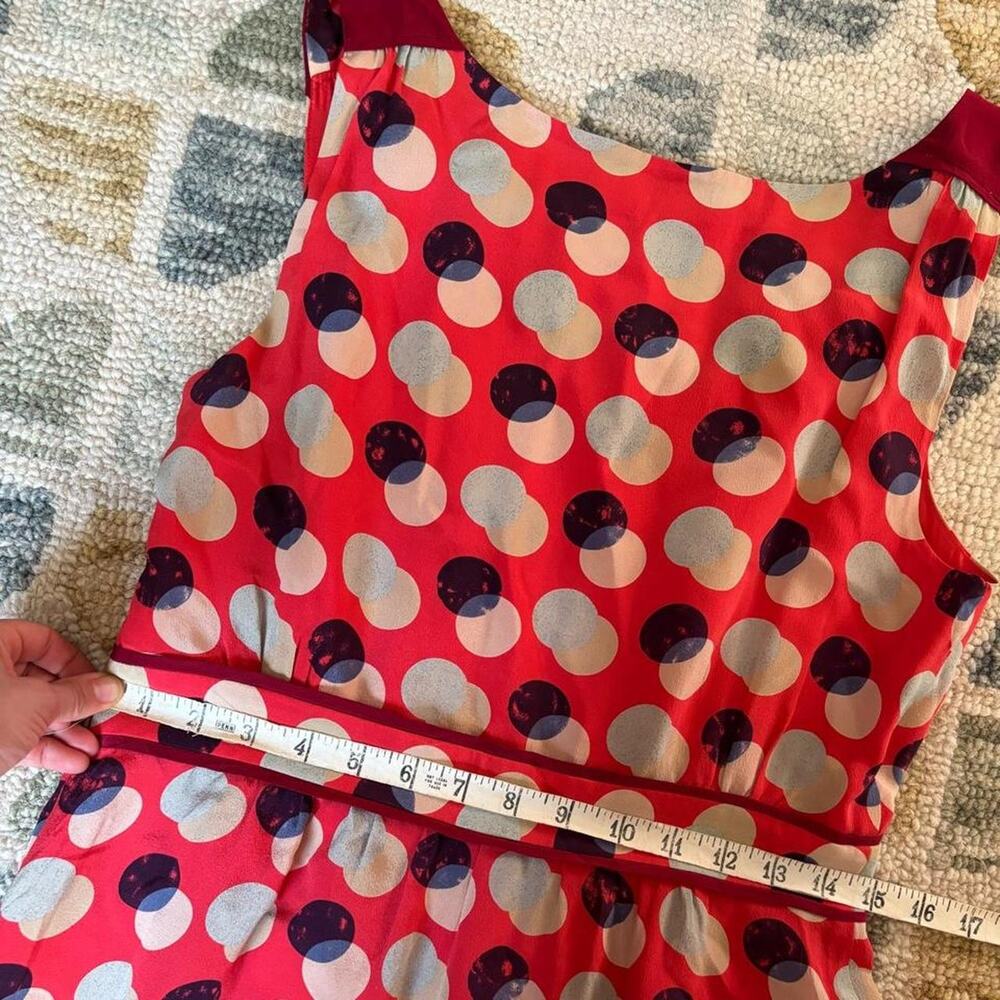 Anthropologie Silk Dress Moulinette Soeurs Polka Dot Tomato Girl Euro Wedding - Picture 7 of 8